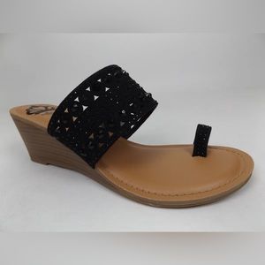 Fergalicious Black Cindy Sandals